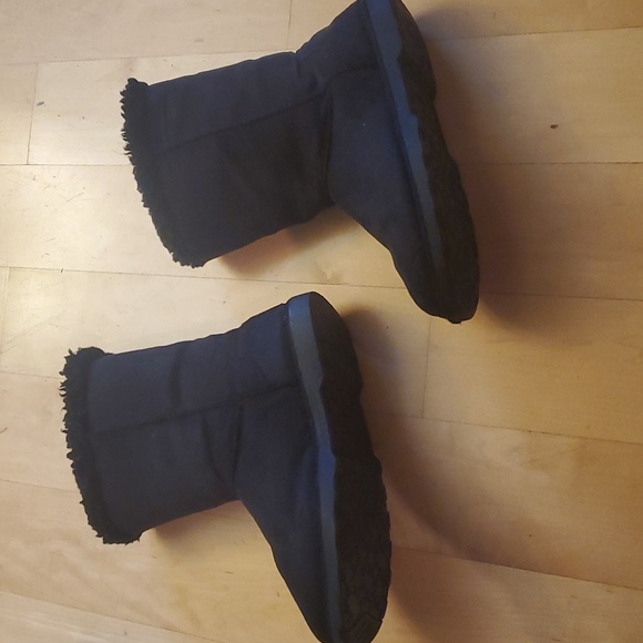 So Black Faux Suede & Sheepskin Lined Mid Calf Boots 8 - Picture 2 of 4